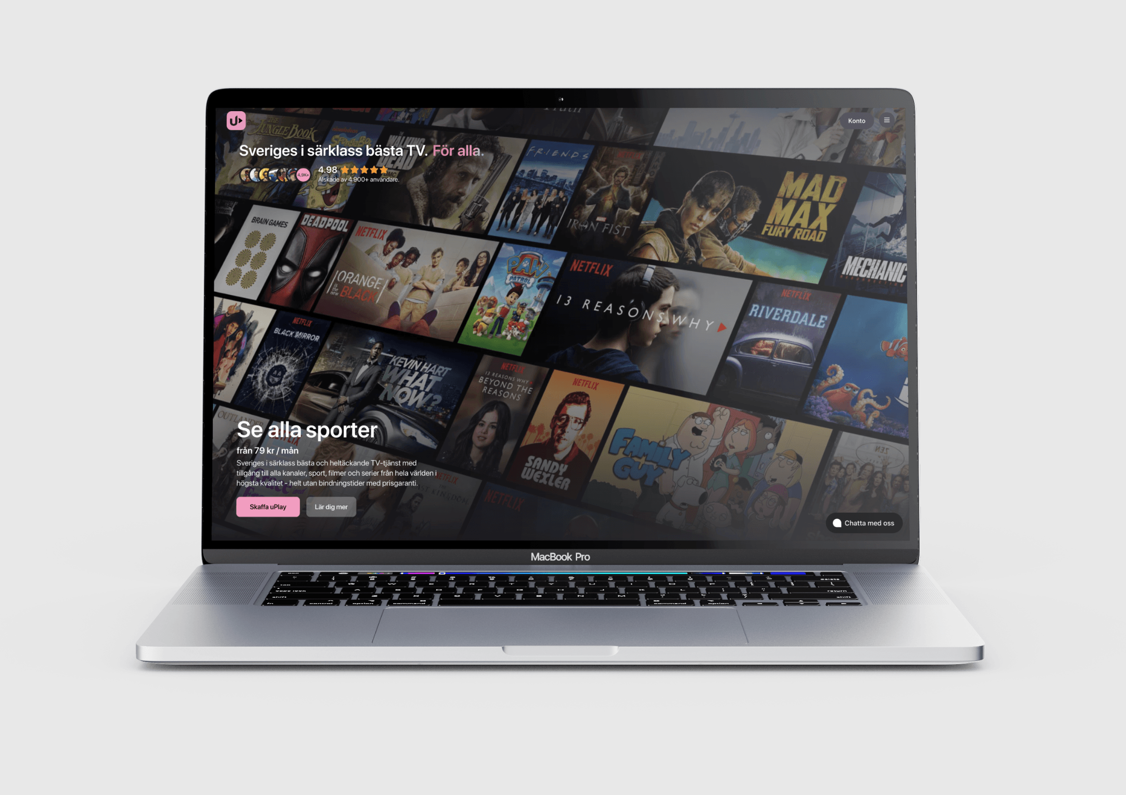 Bedste IPTV i Sverige: Oplev uPlay til tv, kanaler, film og serier